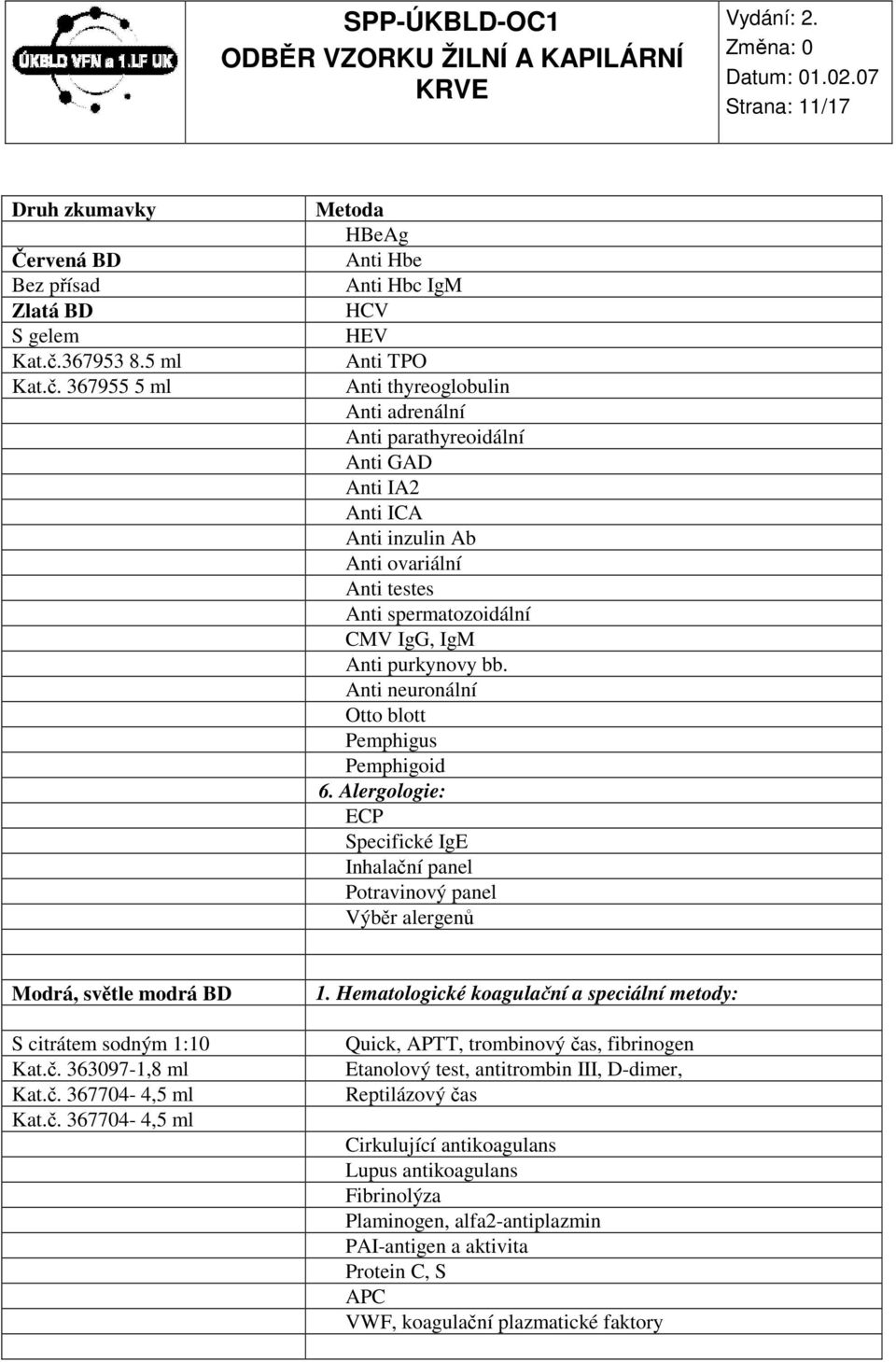 367955 5 ml Metoda HBeAg Anti Hbe Anti Hbc IgM HCV HEV Anti TPO Anti thyreoglobulin Anti adrenální Anti parathyreoidální Anti GAD Anti IA2 Anti ICA Anti inzulin Ab Anti ovariální Anti testes Anti
