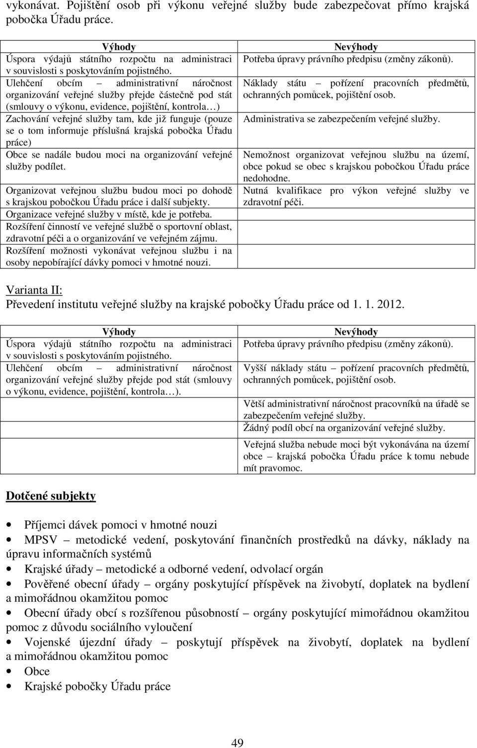 se o tom informuje příslušná krajská pobočka Úřadu práce) Obce se nadále budou moci na organizování veřejné služby podílet.