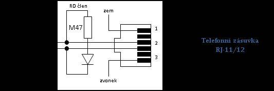 Obrázek 7: Elektrické schéma telefnní zásuvky 2.4.2. Míra elektrické bezpečnsti zařízení v prstrách zákazníka, připjvaných k rzhraní U-R(2) musí dpvídat pžadavkům nrmy EN 60950.