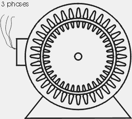 Působení kruhového točivého magnetického pole ve statoru 3f AM na rotor, vznik točivého momentu n 1