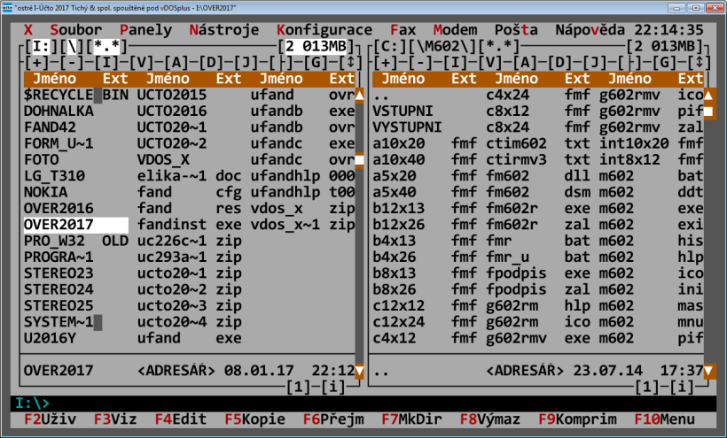 Takto vypadá více než 20 roků starý souborový manažer M602 spuštěný z Účta ve Windows 7/32bit. OZNAČENÍ PROGRAMU - Zadejte jméno nebo jiné označení programu, které Vám bude vyhovovat.