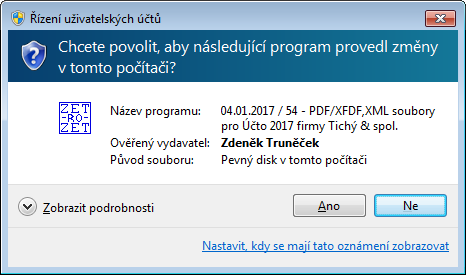 2. INSTALACE MODULU Po nainstalování modulu dojde k nevratné změně katalogu Účta.