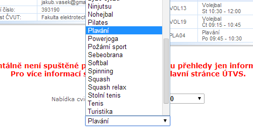 6.1.3 Krok 3: výběr předmětu Q1 ANO Uživatel chce vybrat kód předmětu Q2 ANO Vybere z rozvinovacího menu Q3 ANO Objeví se obrázek viz krok 4 6.1.4