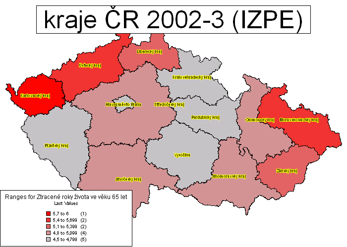 Obr.5a-b): Ztracené roky života úmrtím před