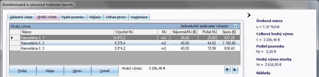 PROGRAM HYPO 15 Na porovnanie je potrebný minimálne súbor 3 porovnateľných nehnuteľností. Výsledná hodnota je určená aritmetickým priemerom 3 upravených porovnateľných nehnuteľností.