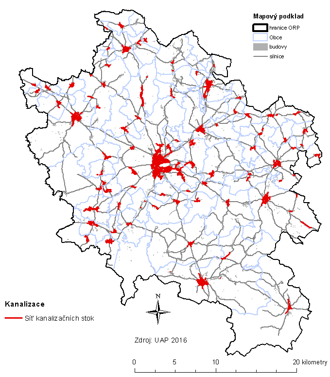 Mapa 2.6.3: Kanalizační síť v SO ORP Jindřichův Hradec Zdroj: ÚAP 2016 Zásobování plynem V rámci SO ORP Jindřichův Hradec je plynem zásobováno 31 obcí z celkového počtu 58.