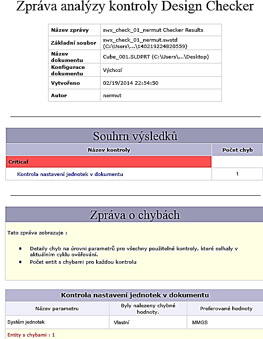 Ze zprávy (reportu) o kontrole dokumentu vytvořené ve formátu MS Word jsou