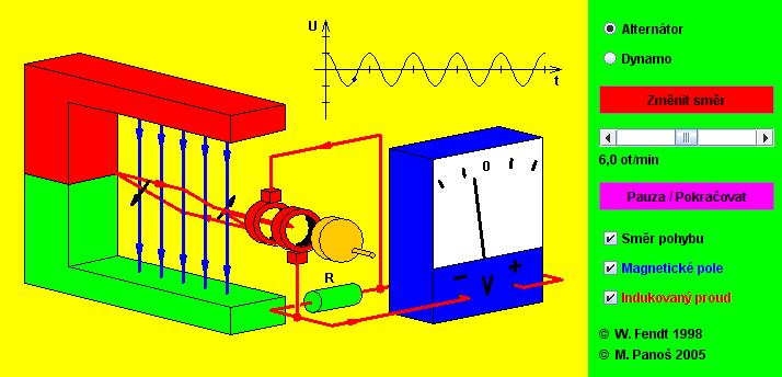 Generátor střídavého proudu je elektrický stroj, sloužící k přeměně mechanické energie na energii elektrickou. http://www.walter-fendt.de/ph14cz/generator_cz.