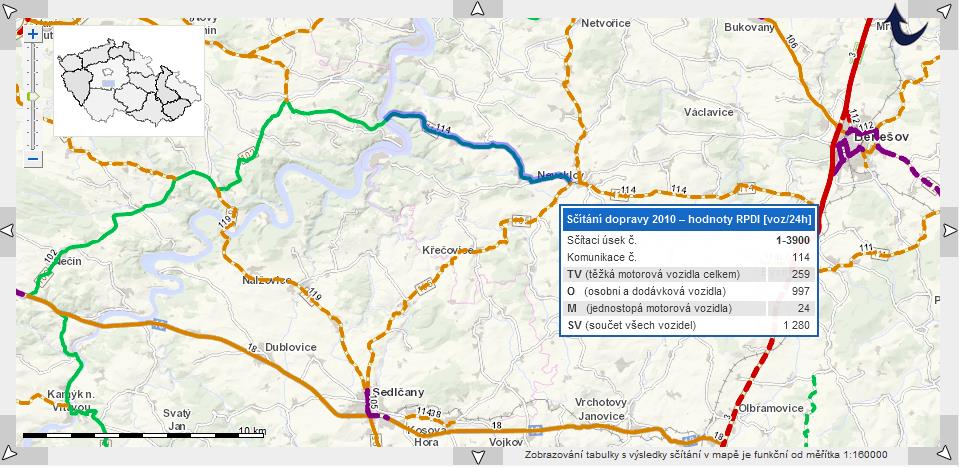 Kapacitní posouzení trasy Zjištění kapacity výpočet kapacity křižovatky Extravilán (CSD): -