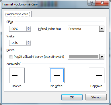 Ohraničení textu 1. Ohraničení odstavce a) Pomocí rychlých voleb na pásu karet Domů v části Odstavec (nabídka pouze základní čáry, u odstavce lze vložit pouze čáru nahoře, dole, vlevo, vpravo, okolo).