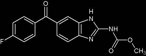 Chemický název: Zkratka: Flubendazol methyl-[5-(4-fluorobenzoyl)-1h-benzimidazol-2-yl] karbamát FLU Sumární vzorec: C 16 H 12 FN 3 O 3 Molekulová hmotnost: 313,29 g.mol -1 Obr. 5.