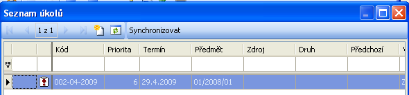 nevyplněna priorita 1 není kritická priorita 4 kritická priorita 6 velmi kritická priorita 8 Oba údaje Vyplňuje SW Úkoly automaticky na základě nastavení datumu v počítači a přihlášeného uživatele