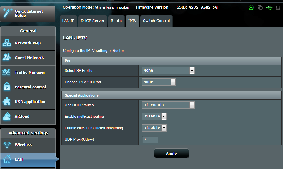 4.2.4 IPTV Tento bezdrátový směrovač podporuje připojení ke službám IPTV prostřednictvím ISP nebo místní sítě LAN.