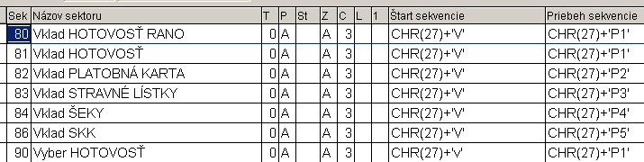 Aktualizácia vkladov a výberov po upgrade. Po inštalácii je nutné LEN OTVORIŤ databázu zoznamu sektorov v časti PROLCA UKONČENIE, kde otvorte ponuku ZOZNAM SEKTOROV.