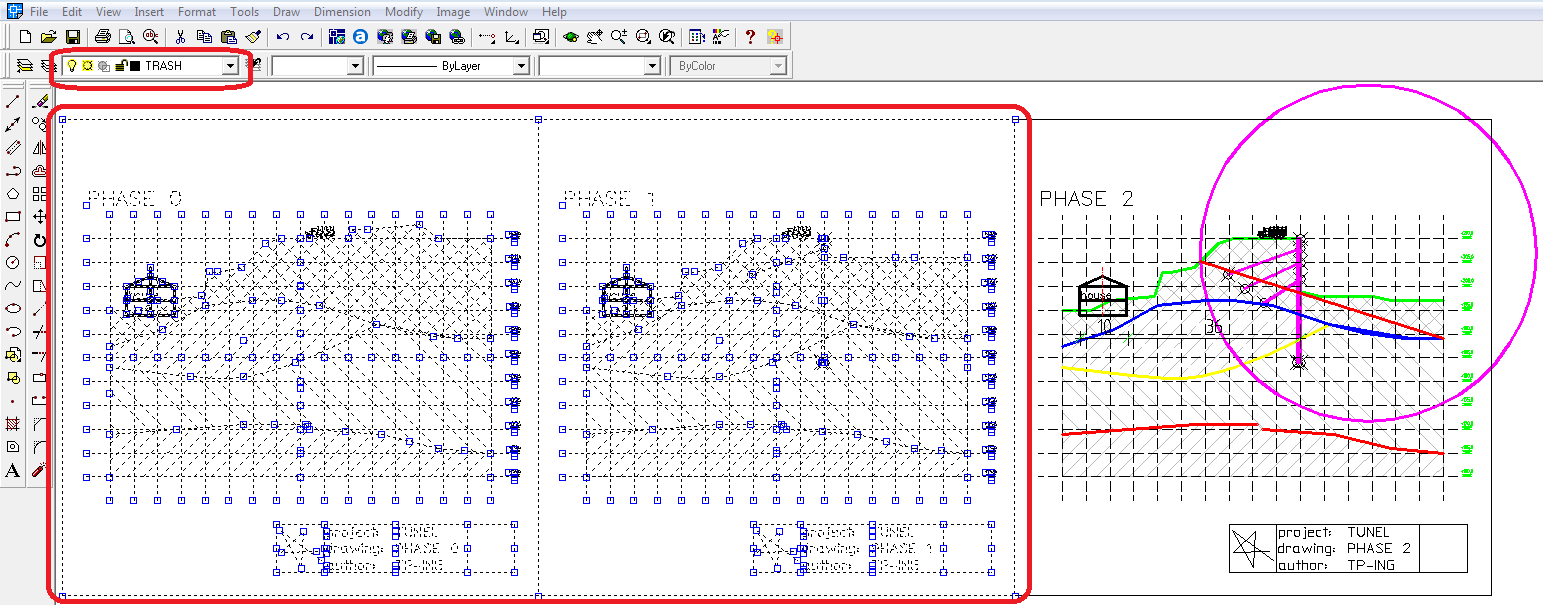 AutoCAD 2002 vytvoření nové hladiny Následně v CAD programu provedeme výběr všech entit nepotřebných dvou
