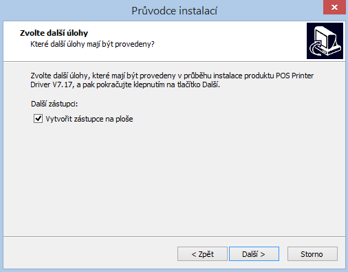 10. Instalace ovladačů a připojení tiskárny do OS Windows a) Ovladač se nachází na přiloženém mini CD v balení tiskárny. Je potřebné spustit soubor POS Printer Driver Setup V7.17.