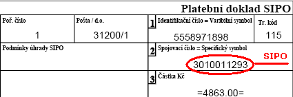 Autorizaci je opět potřeba řádně dokončit vyplněním autorizačního kódu a stiskem tlačítka. 5.3.7. SIPO Obrázek č.