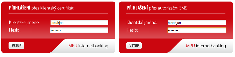 cz, což je adresa hlavní stránky MPU, zde zvolit možnost MPU internetbanking v levé horní části. Tato cesta vede též k rozcestníku přihlášení pomocí certifikátu nebo SMS viz obrázek č. 3. Obrázek č.