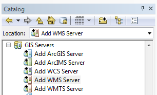 Prohlížecí služby informace o připojení Připojení veřejných WMS a WMTS služeb ČÚZK v aplikaci ArcGIS Desktop ArcMap se otevře Katalogové okno a zvolte položku
