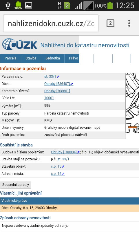 Vyhledávání místa v mapě podle pravidelně ověřovaných databází geografických jmen, správního členění a