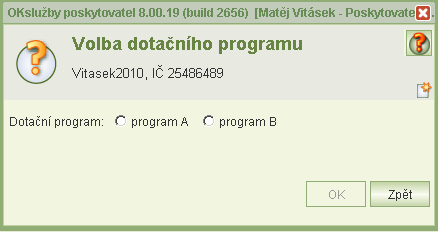 Nová žádost Volba dotačního programu Klikněte v hlavním menu na volbu Nové žádosti (nepodané).