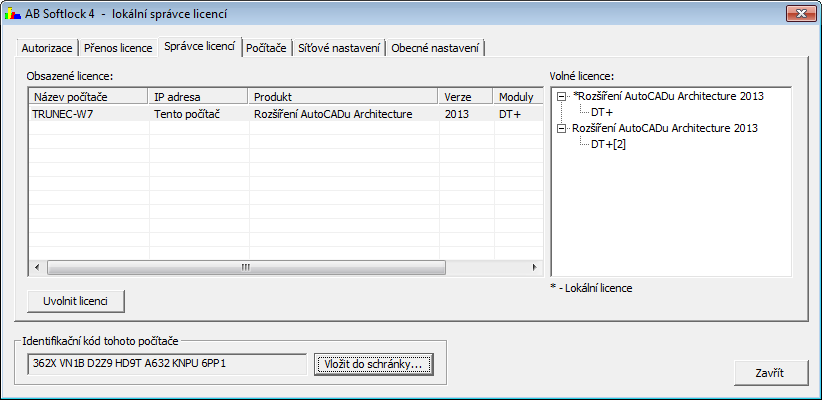 Kontrola využití síťových licencí Pomocí správce licencí (na serveru) je možné kontrolovat využití jednotlivých licencí CADKONu. Postup: 1.