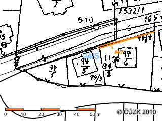 E) části pozemků KN, část parcely č. 2579 ostatní plocha, silnice, část parcely č. 94/4 trvalý travní porost (uživatel - majitel čp. 331 postavené na stp. č. 94/5 v Kolovči) v k.ú.