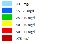 (rostouc odběry podzemních vod kategorie koncentrací NO 3 < 15 mg/l 15 25 mg/l 25 50 mg/l 50 75