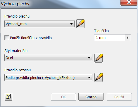 Řešený příklad 5 Vytvořte jednoduchý plechový box kryt zařízení. Na následujícím příkladu jsou vysvětleny základní operace při konstrukci modelu plechové součásti na obrázku 71.