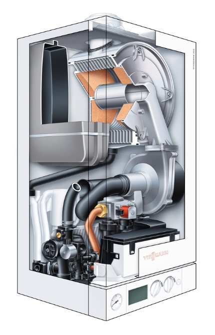 VITODENS 100-W Znaky produktu B1HA Výkony 8,8 35 kw 6,5 26 kw 6,5 19 kw 0 5 10 15 20 25 30 35 40 kw Normovaný stupeň využitia 98 % (H s ) /109 % (H i ) Modulačný rozsah do 1:4 (do 1:6 od 2016)