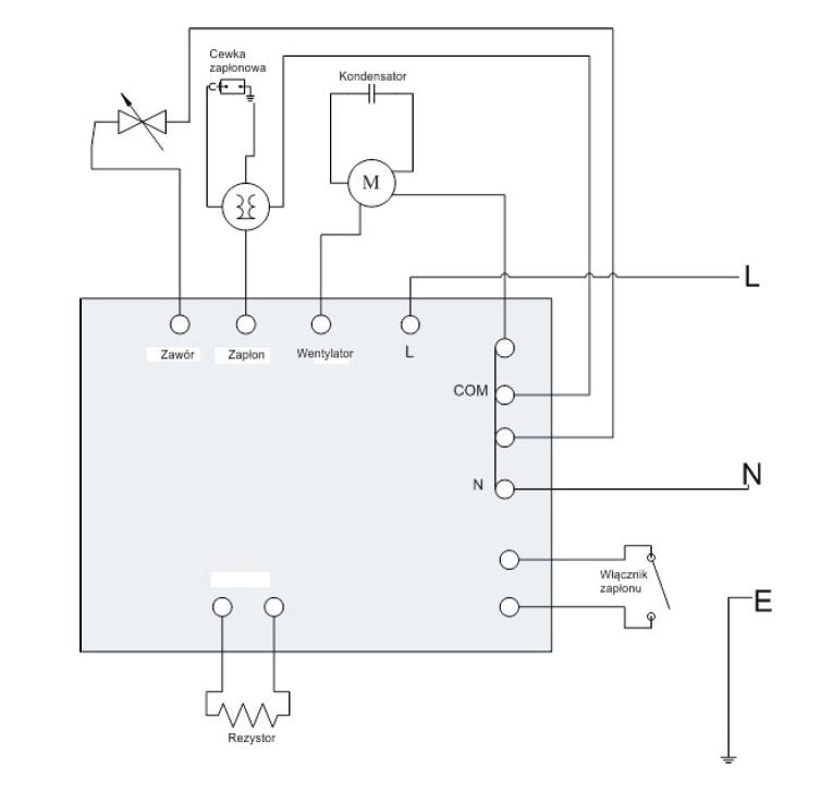 Elektrické schéma zapalovací cívka kondenzátor ventil zapalování ventilátor spínač