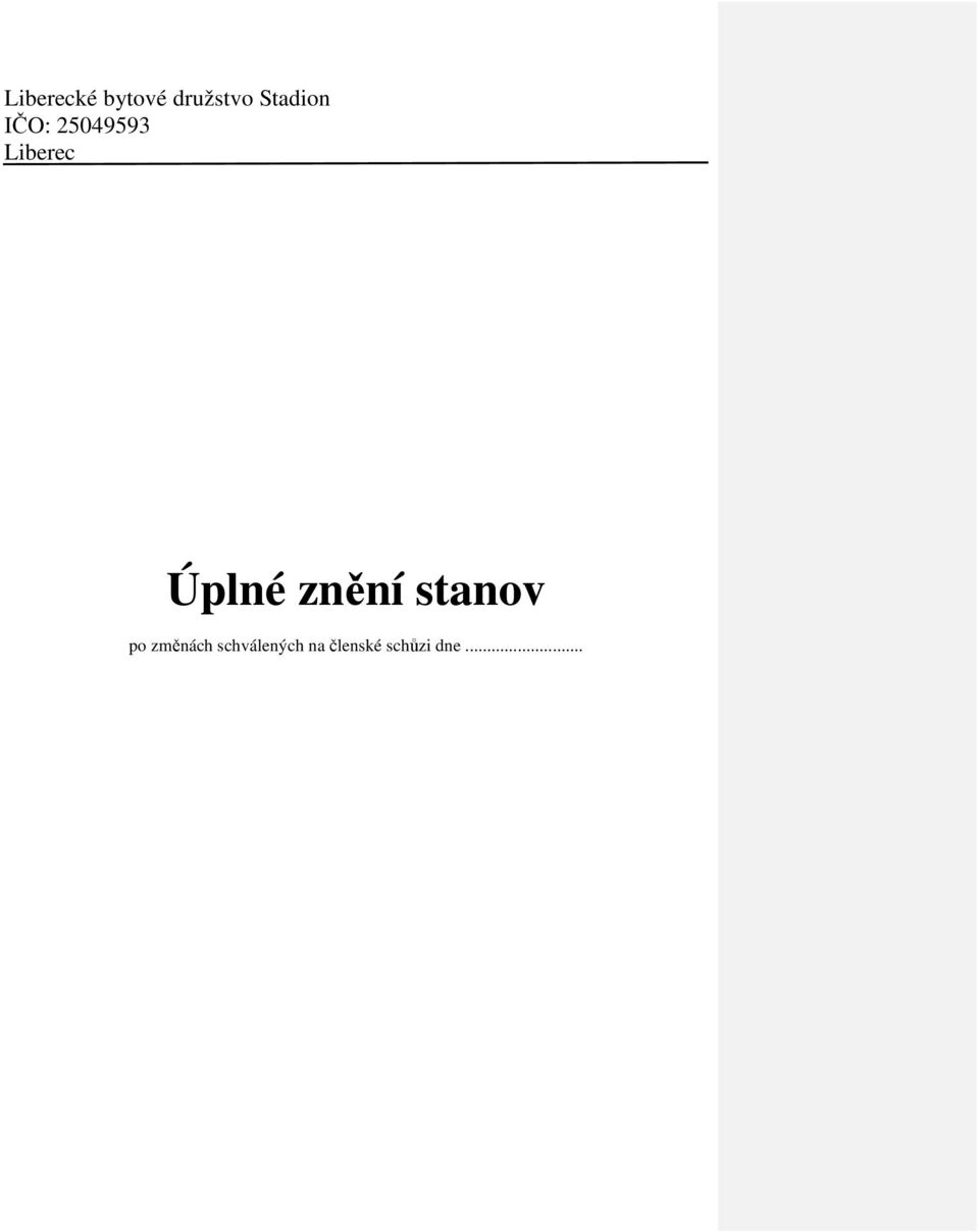 Úplné znění stanov po změnách