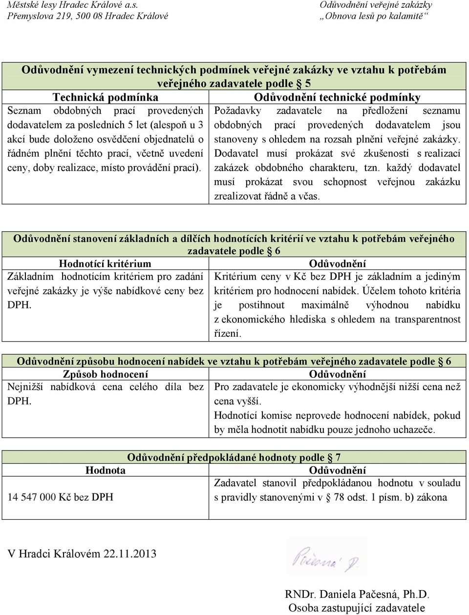 ceny, doby realizace, místo provádění prací). stanoveny s ohledem na rozsah plnění veřejné zakázky. Dodavatel musí prokázat své zkušenosti s realizací zakázek obdobného charakteru, tzn.