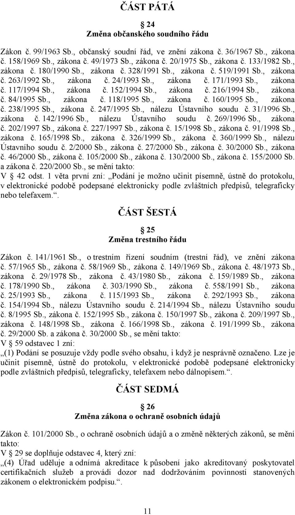 , zákona č. 216/1994 Sb., zákona č. 84/1995 Sb., zákona č. 118/1995 Sb., zákona č. 160/1995 Sb., zákona č. 238/1995 Sb., zákona č. 247/1995 Sb., nálezu Ústavního soudu č. 31/1996 Sb., zákona č. 142/1996 Sb.