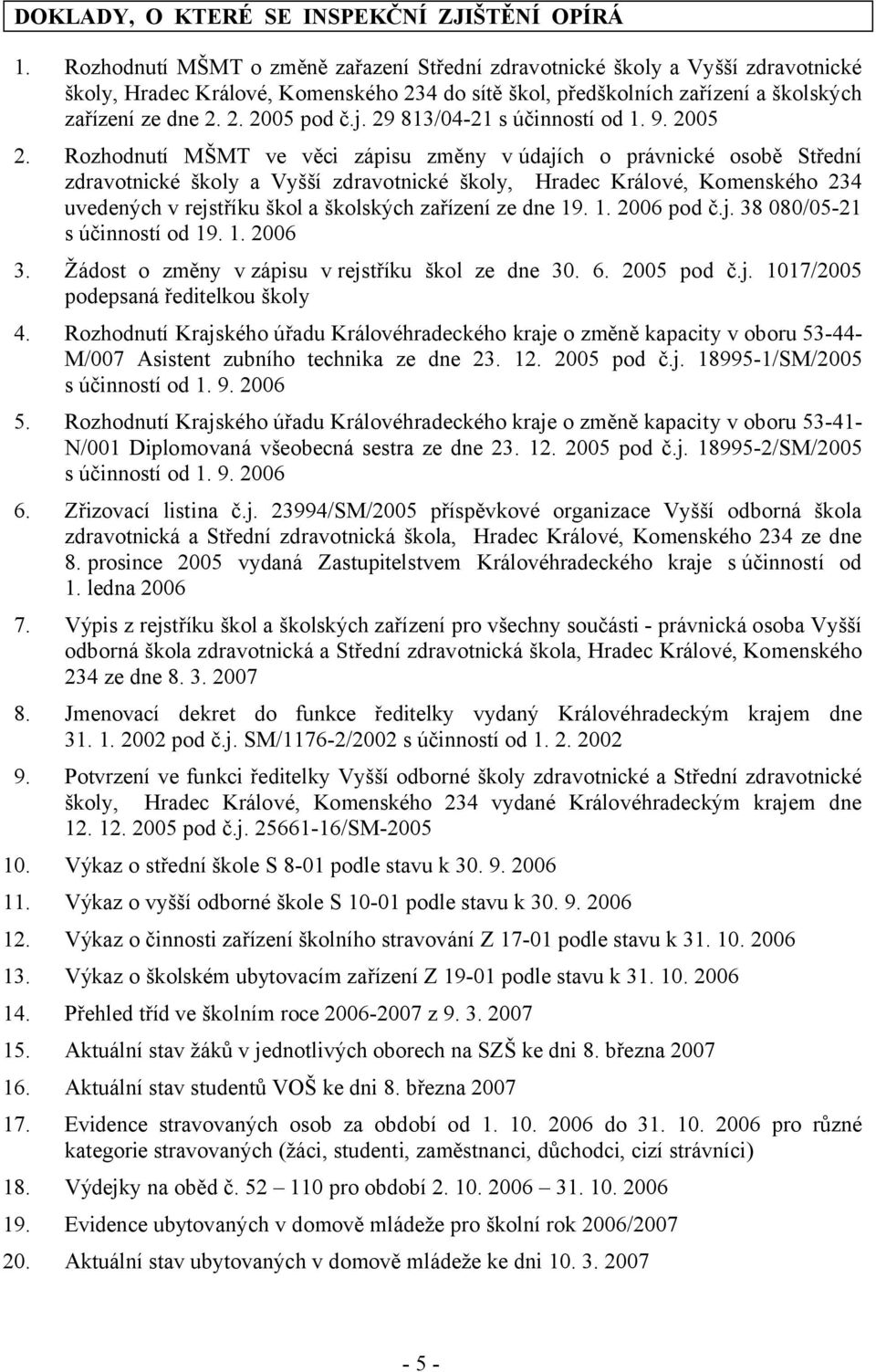 j. 29 813/04-21 s účinností od 1. 9. 2005 2.