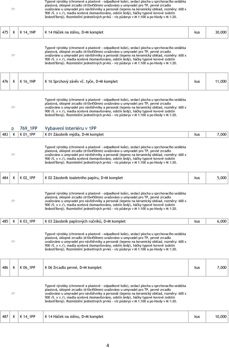 484 K K 02_1 K 02 Zásobník toaletního papíru, D+M komplet kus 5,000 485 K K 03_1 K 03 Zásobník papírových ručníků,