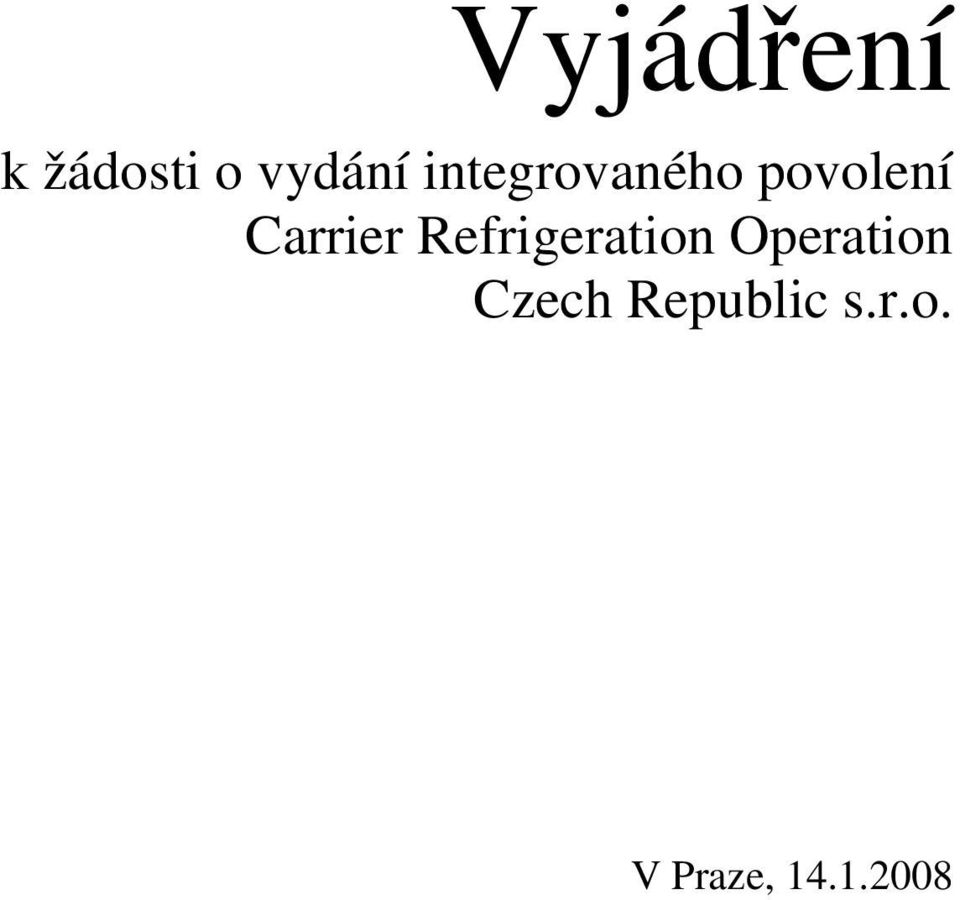 Refrigeration Operation Czech