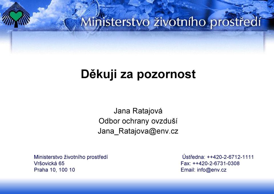 cz Ministerstvo životního prostředí Vršovická 65