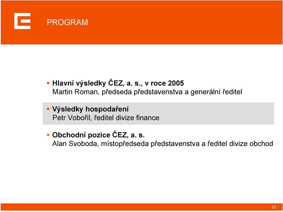 ředitel Výsledky hospodaření Petr Vobořil, ředitel divize