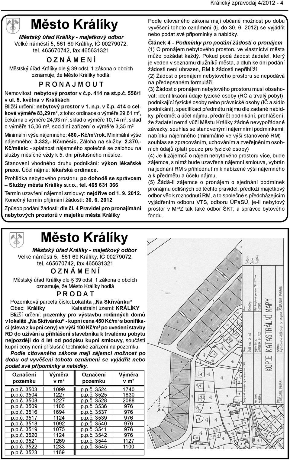 5. května v Králíkách Bližší určení: nebytový pr