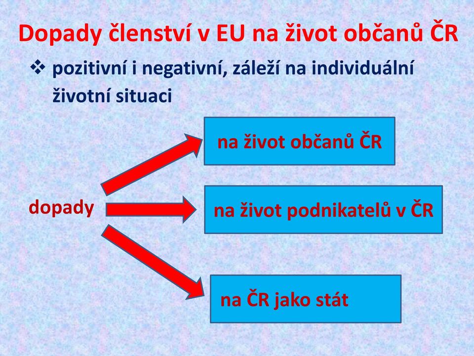 individuální životní situaci na život