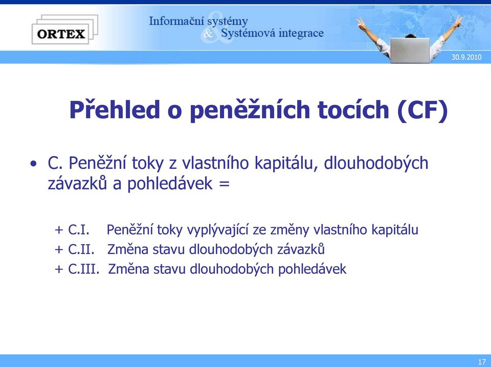 pohledávek = + C.I.