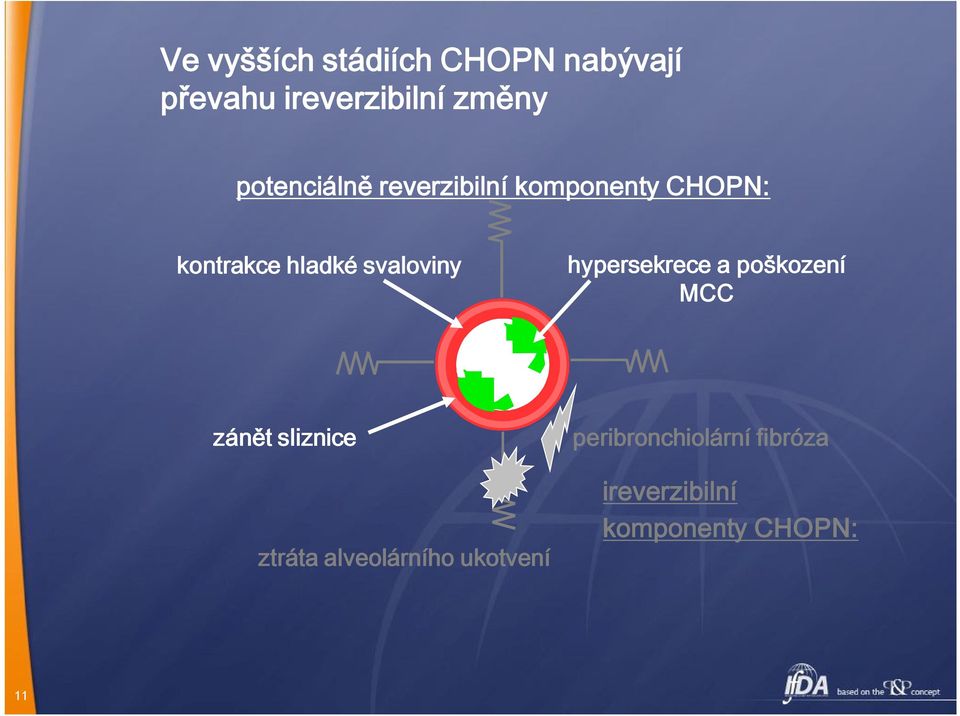 svaloviny hypersekrece a poškození MCC zánět sliznice ztráta