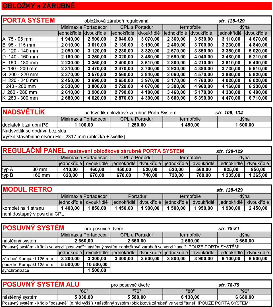 530,00 3 110,00 4 670,00 B 95-115 mm 2 010,00 3 010,00 2 130,00 3 190,00 2 460,00 3 700,00 3 230,00 4 840,00 C 120-140 mm 2 090,00 3 120,00 2 230,00 3 320,00 2 570,00 3 850,00 3 350,00 5 020,00 D