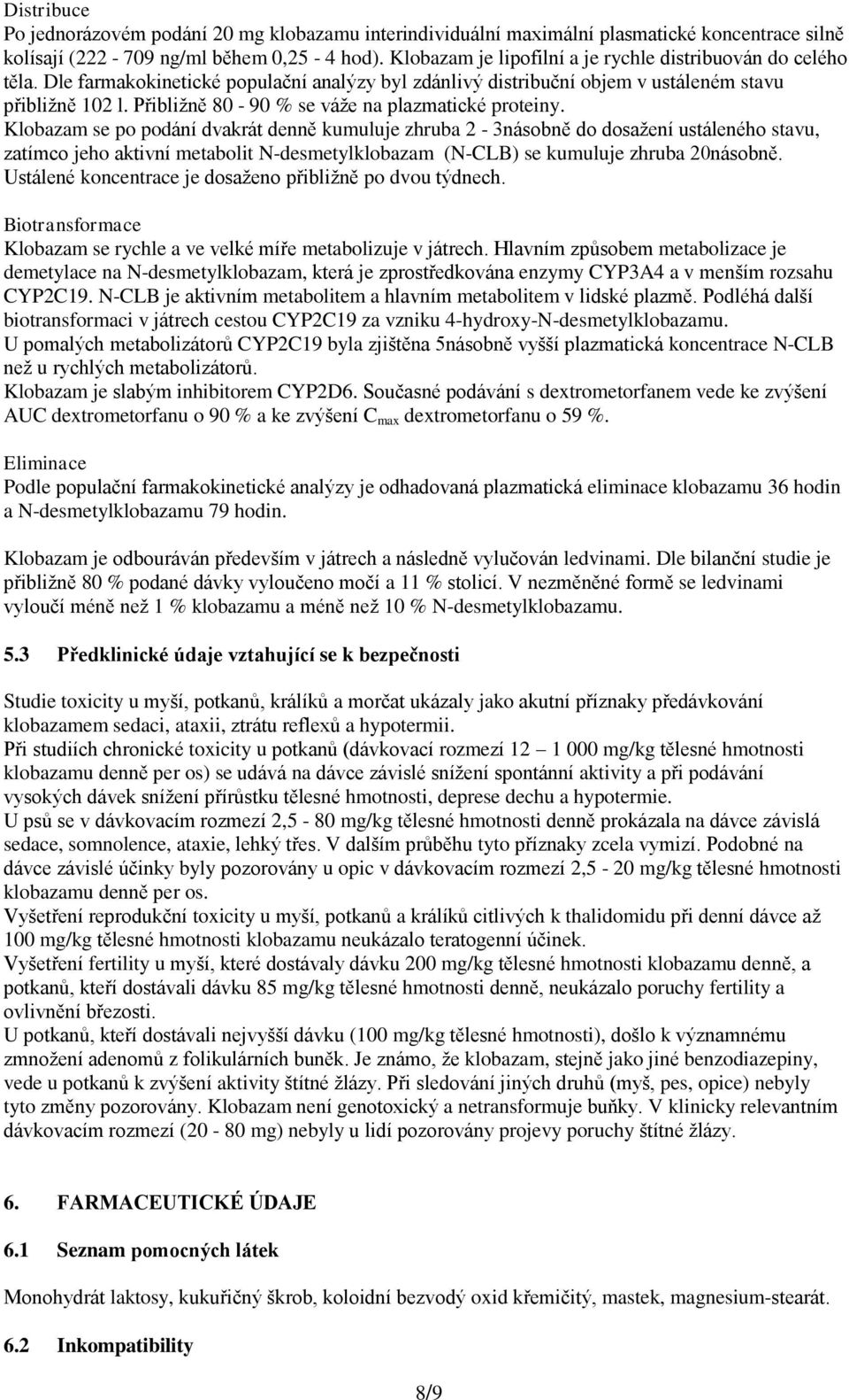 Přibližně 80-90 % se váže na plazmatické proteiny.