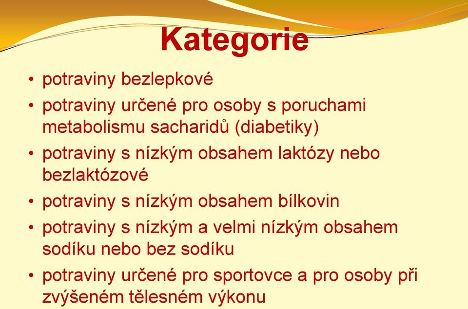 potraviny s nízkým obsahem bílkovin potraviny s nízkým a velmi nízkým obsahem