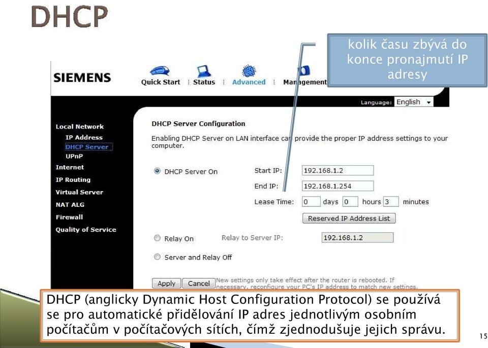 se pro automatické přidělování IP adres jednotlivým osobním