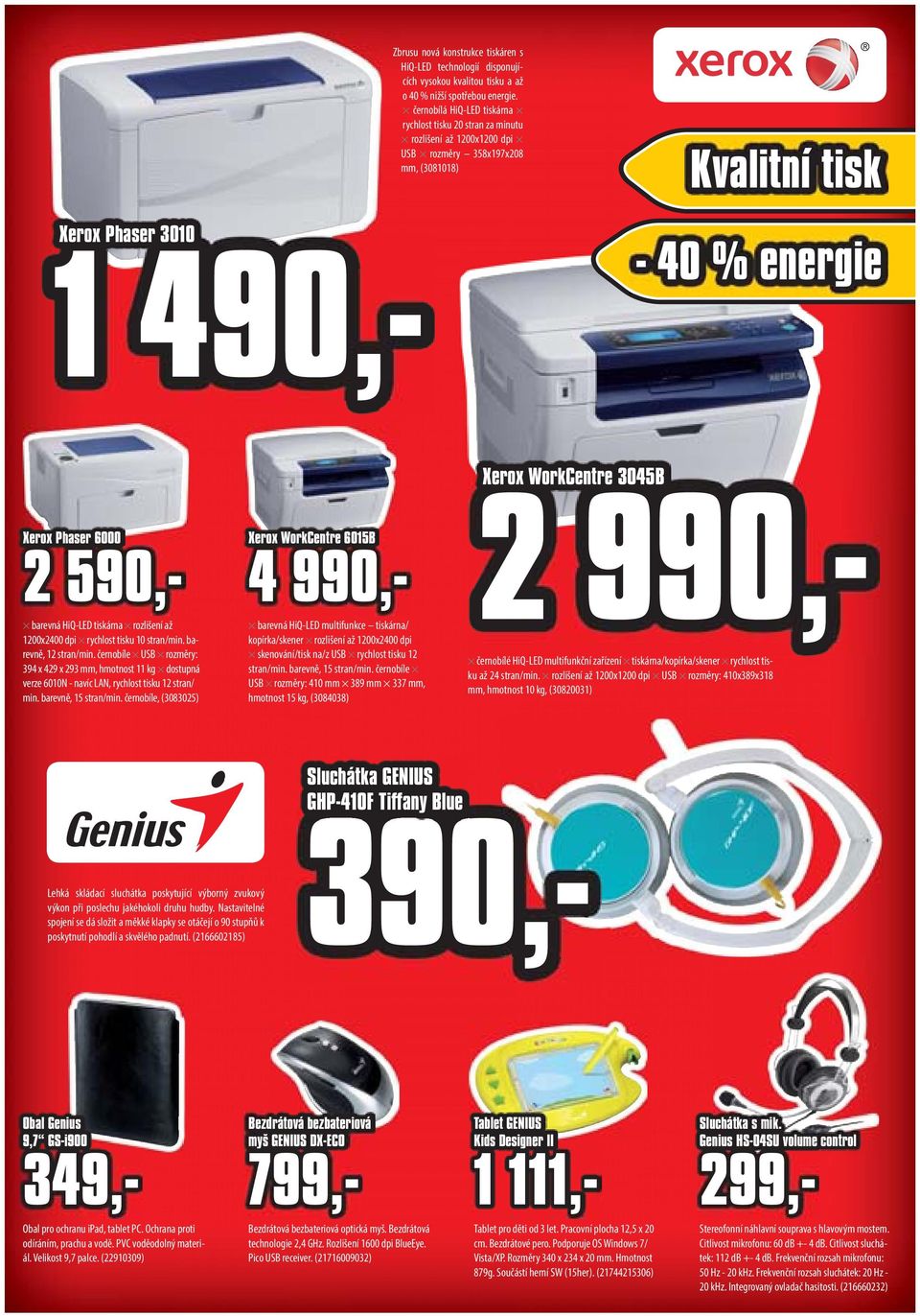 tiskárna rozlišení až 1200x2400 dpi rychlost tisku 10 stran/min. barevně, 12 stran/min.
