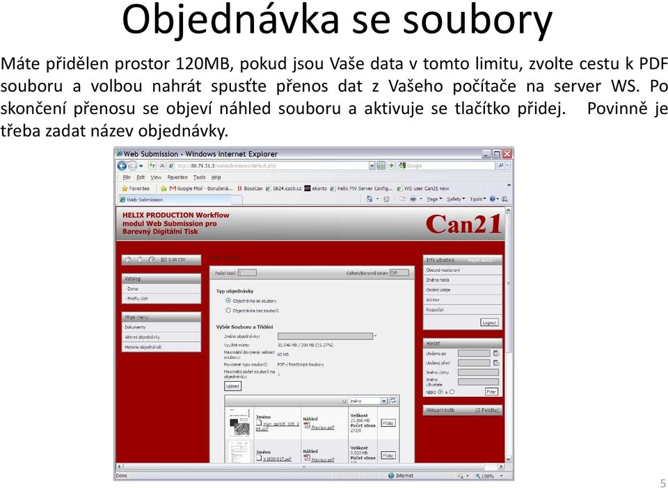 dat z Vašeho počítače na server WS.