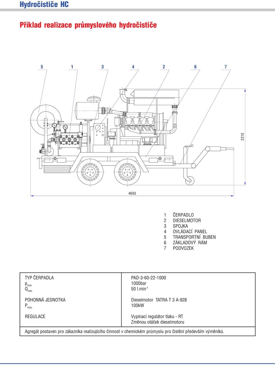 min 1 Dieselmotor TATRA T 3 A 928 100kW Vypínací regulátor tlaku RT